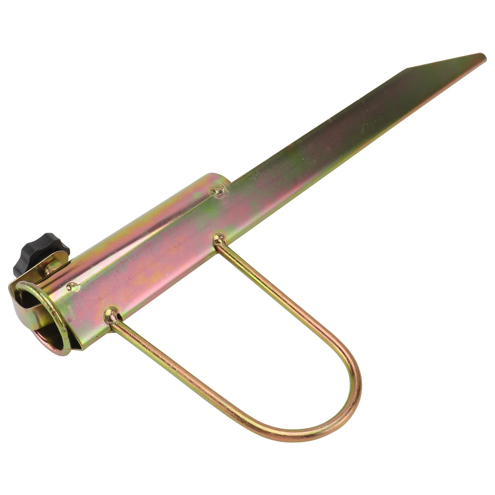 1-個ビーチパラソルホルダー高耐久鉄ベース頑丈な日傘サポート耐風性地面挿入ラックゴールデン