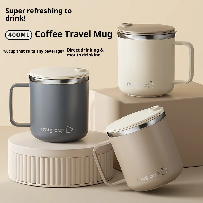 

Stainless Steel Mug with Lid Home Office Tea Cup Coffee Cup Mark Cup Water Bottle for Daily Use