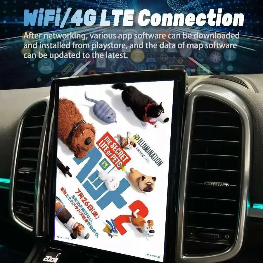 9.7inch Dashboard Portable Car Radio for for 2011-2017 PCM3.1 PCM4.0 Android15 Video Player DSP 4G WIFI Touch Screen view 4