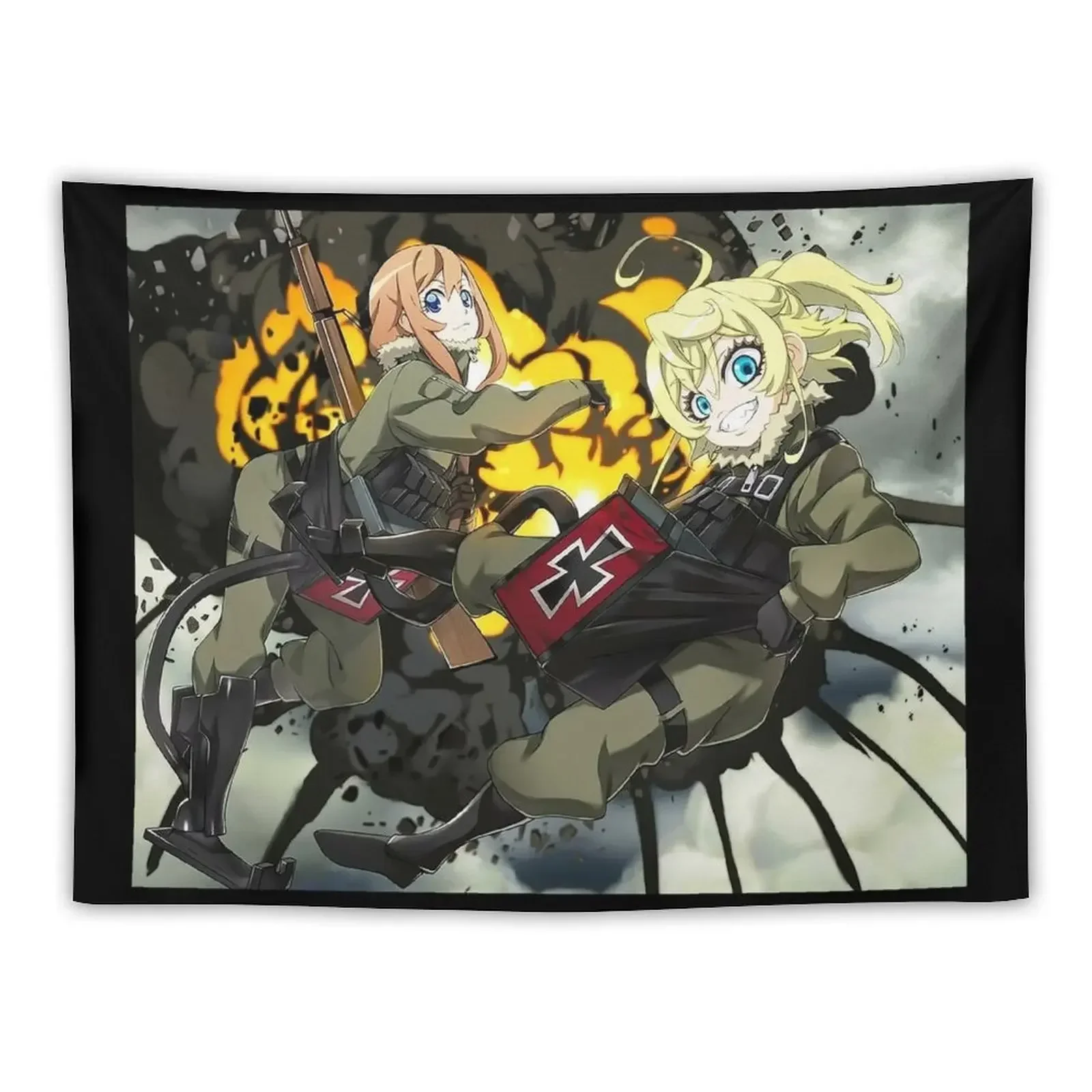 youjo senki and friend p3k art Tapestry Room Decorations Aesthetics Wall Tapestries Bedrooms Decorations Carpet Wall Tapestry