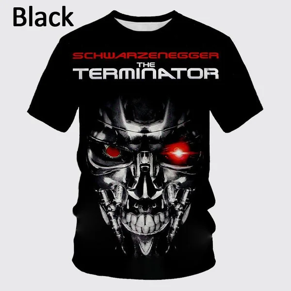 Terminator 3D Print Men\'s Short-sleeved T-shirt Summer Unisex Casual Round Neck Fashion Sports Cool Top Harajuku Street Style