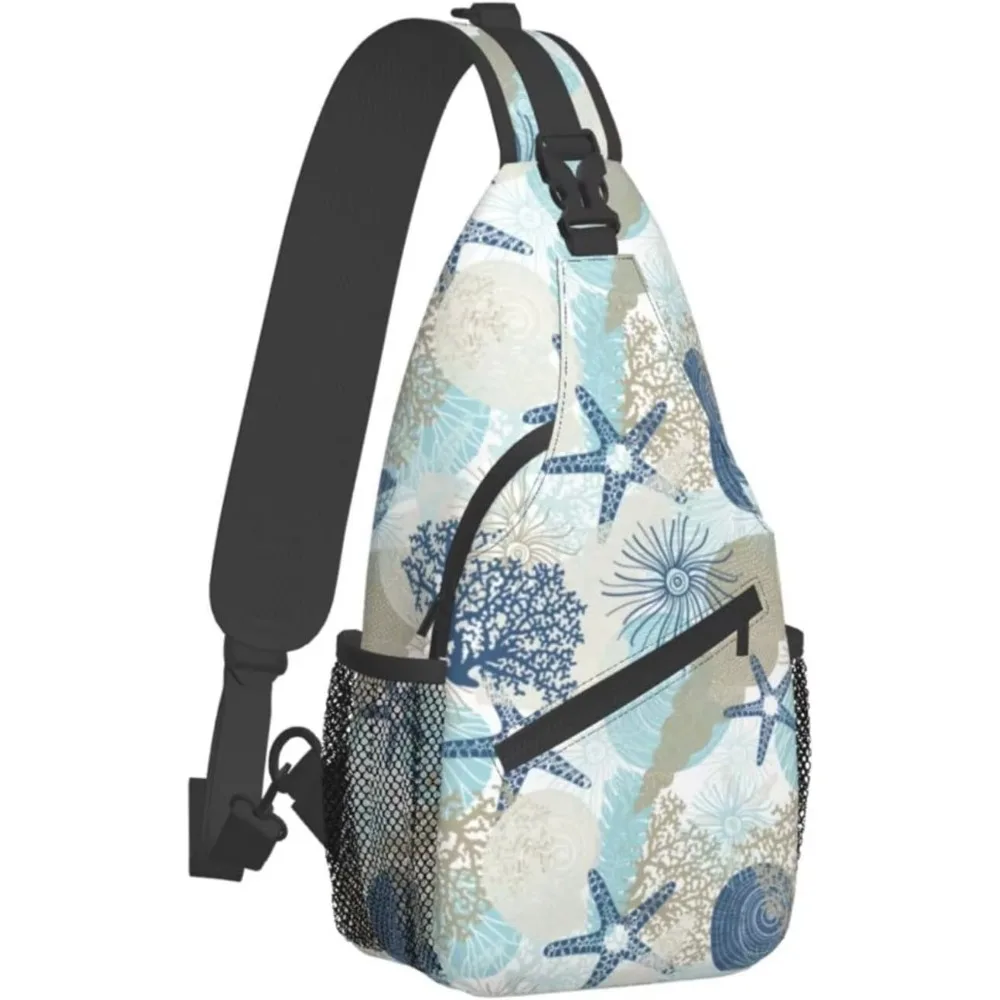 

Starfish Sling Bag Travel Crossbody Backpack Chest Hiking Bags Casual Shoulder Daypack with Strap Lightweight Outdoor Sport