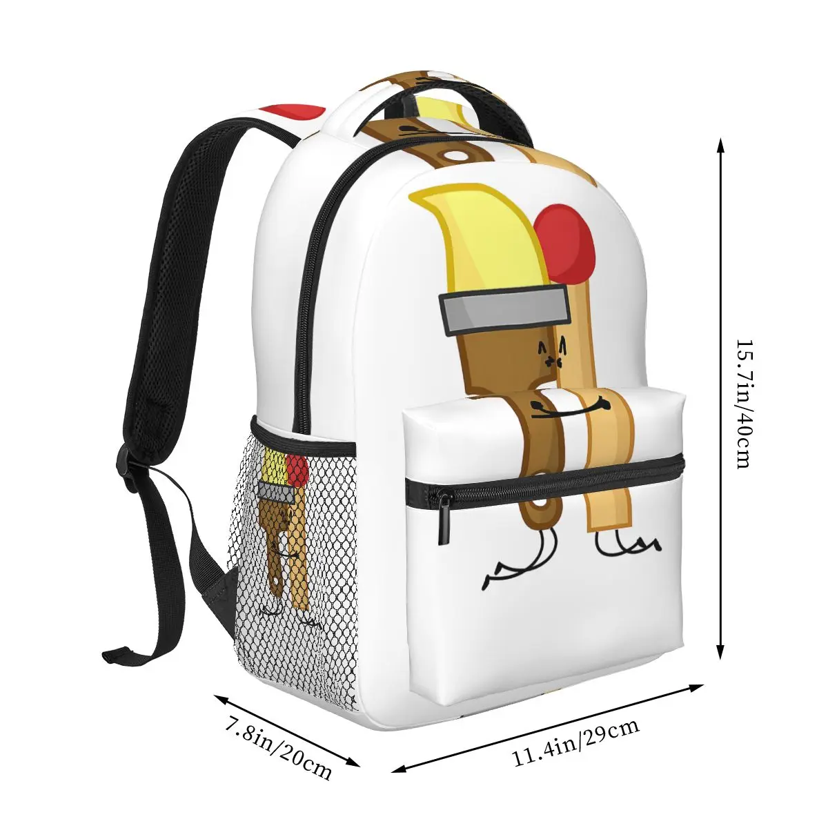 BFDI Inanimate Insanity , All Characters 3 Student Backpack Hiking Travel Daypack for Boys Girls Fashion Bookbag Shoulder Bags