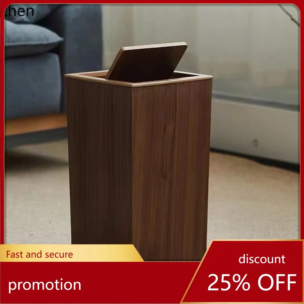 

CZ Trash Bin for Hotels, Homes, Living Rooms, Bathrooms, Toilets, Large Capacity, Wooden, Office Use