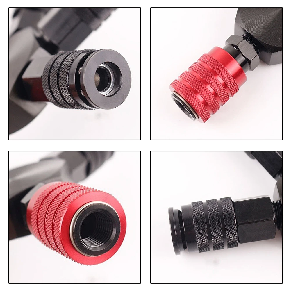 1/4 in NPT Self-Locking Tee Quick Connector for Pneumatic Equipment Featuring T-Junction Air Distribution Structure