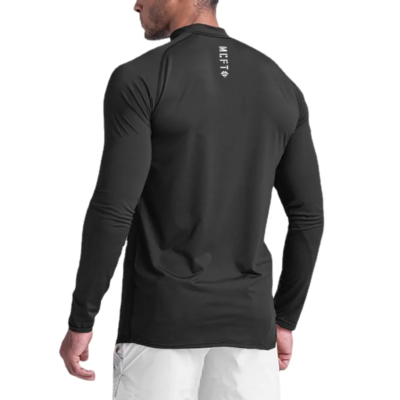 

FITNESS SHARK Autumn Full Sleeves Turtleneck Running Compression Tops Quick Dry Slim Fit T-shirts