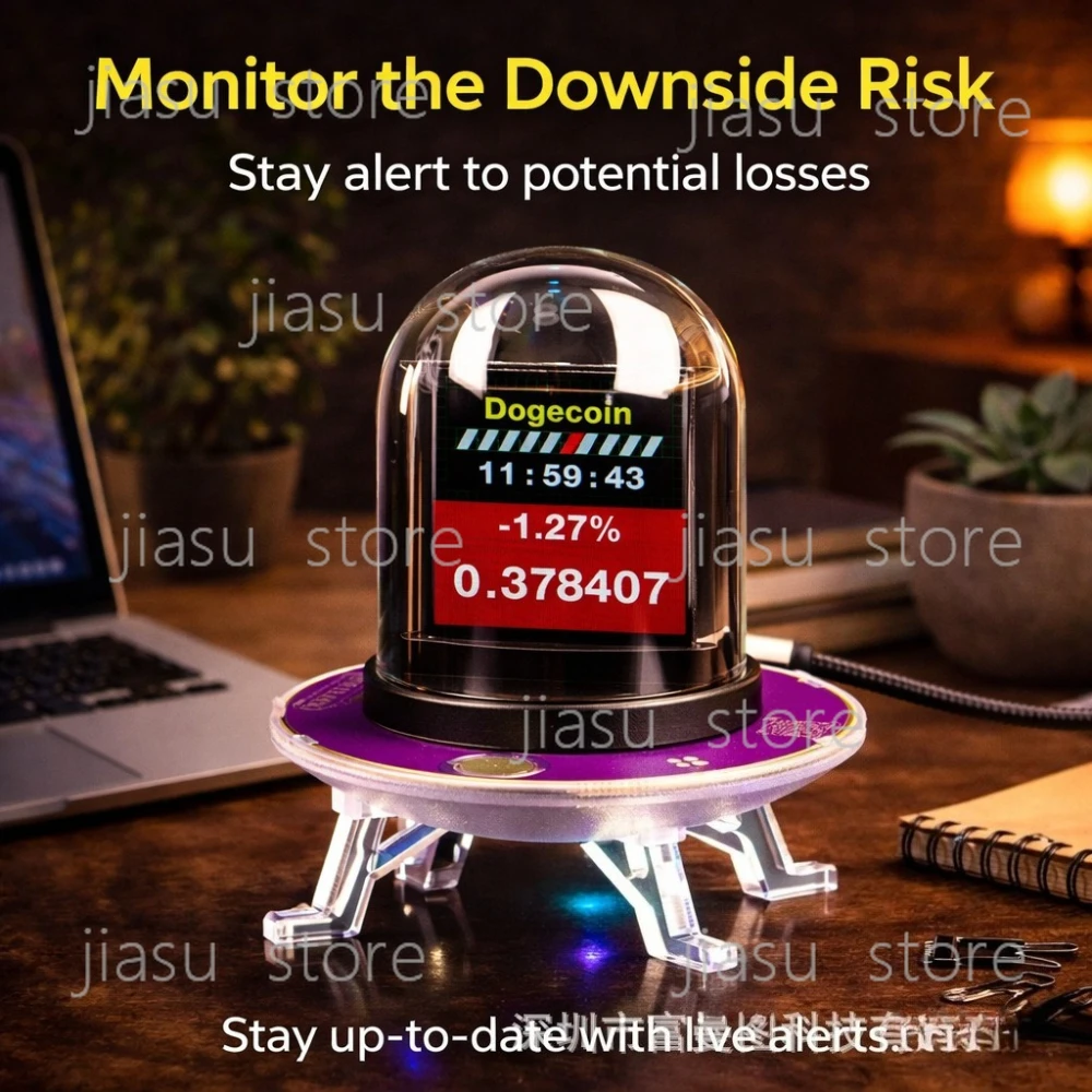 

GeekMagic UFO-CLOCK Multi-function WiFi Desktop Clock Bitcoin Stock Crypto Weather Tracker RGB Light