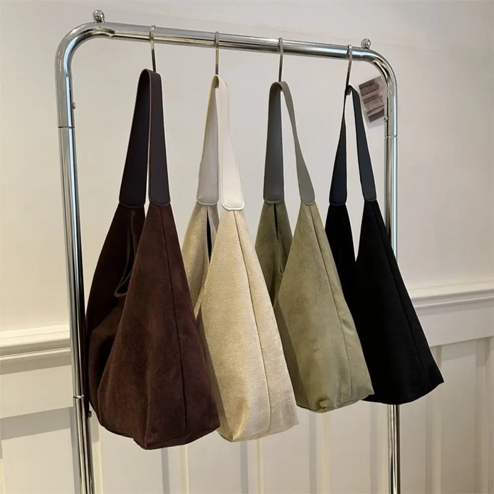 

Autumn and Winter Vintage Women's Bag Large Capacity Suede Shoulder Bag Solid Color Simple Versatile Bucket Bag