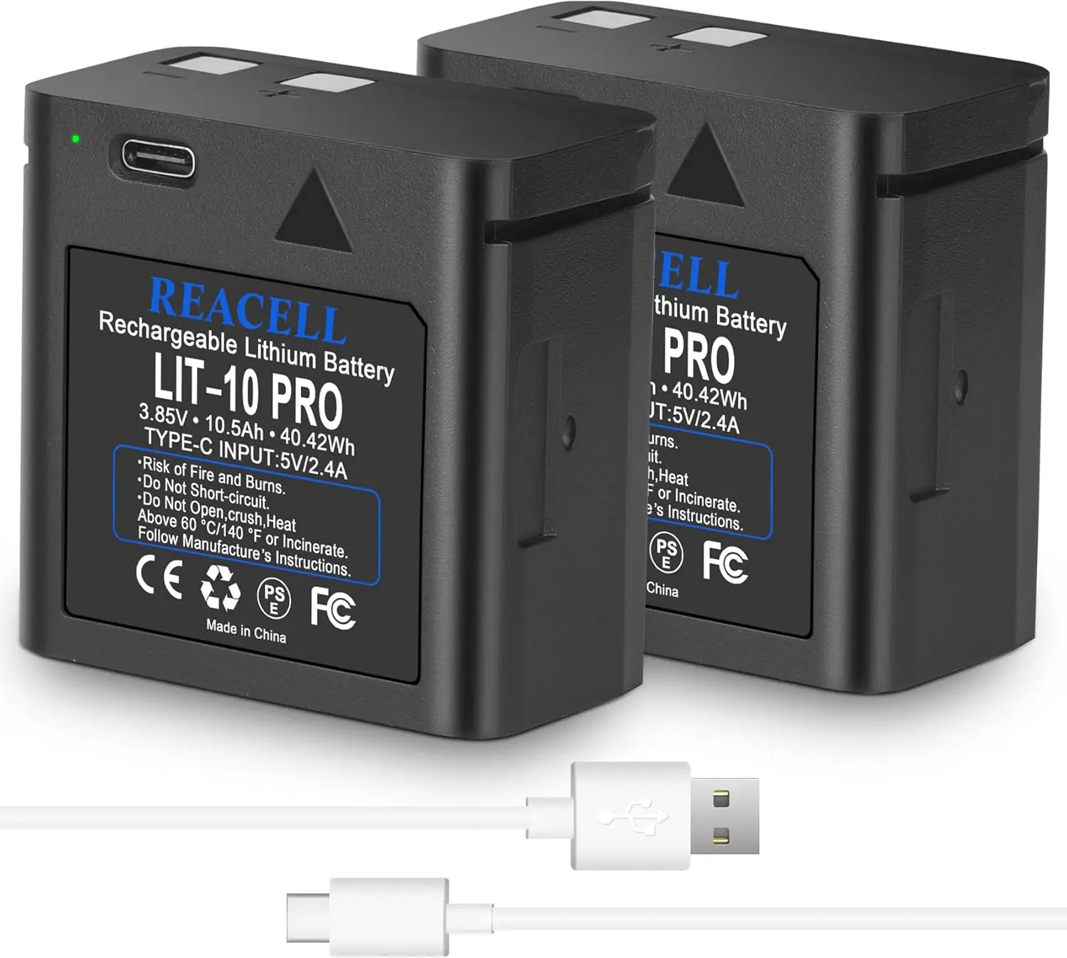 

2-Pack LIT-10 Batteries, 10500mAh LIT10 Battery Replacement Compatible for Spypoint Link-Micro, Cell-Link 10, LM2, Link-Micro-S-