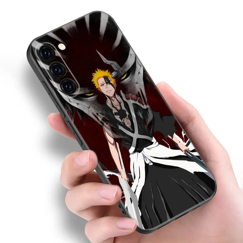 Anime BLEACHS Black Silicone Phone Case For Samsung Galaxy S23 S21 S20 FE S24 S22 Ultra S10E S10 S9 S8 Plus image 3