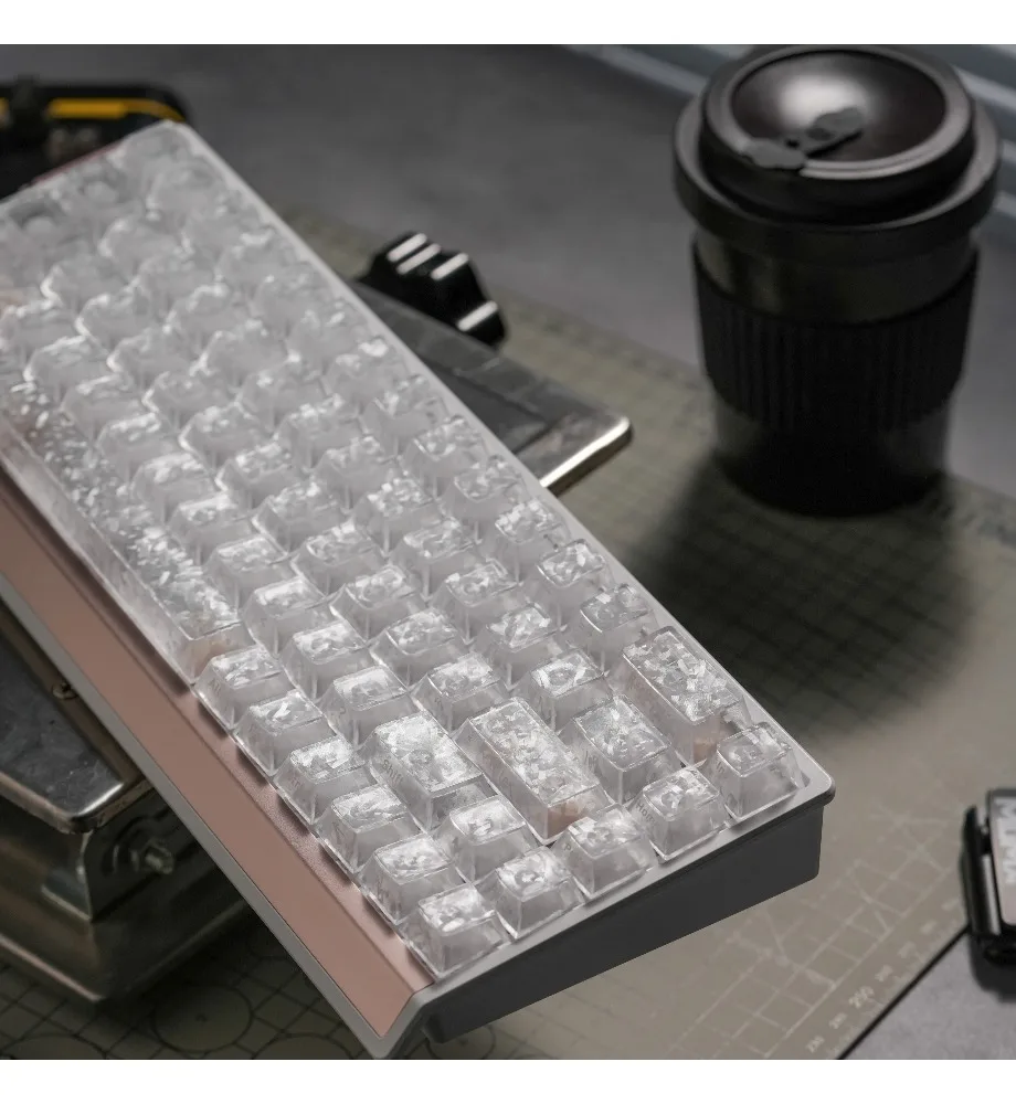 Keycap Personalized Carbon fiber keycap Forged carbon texture Ice carbon pattern Side engraved light Original wooting