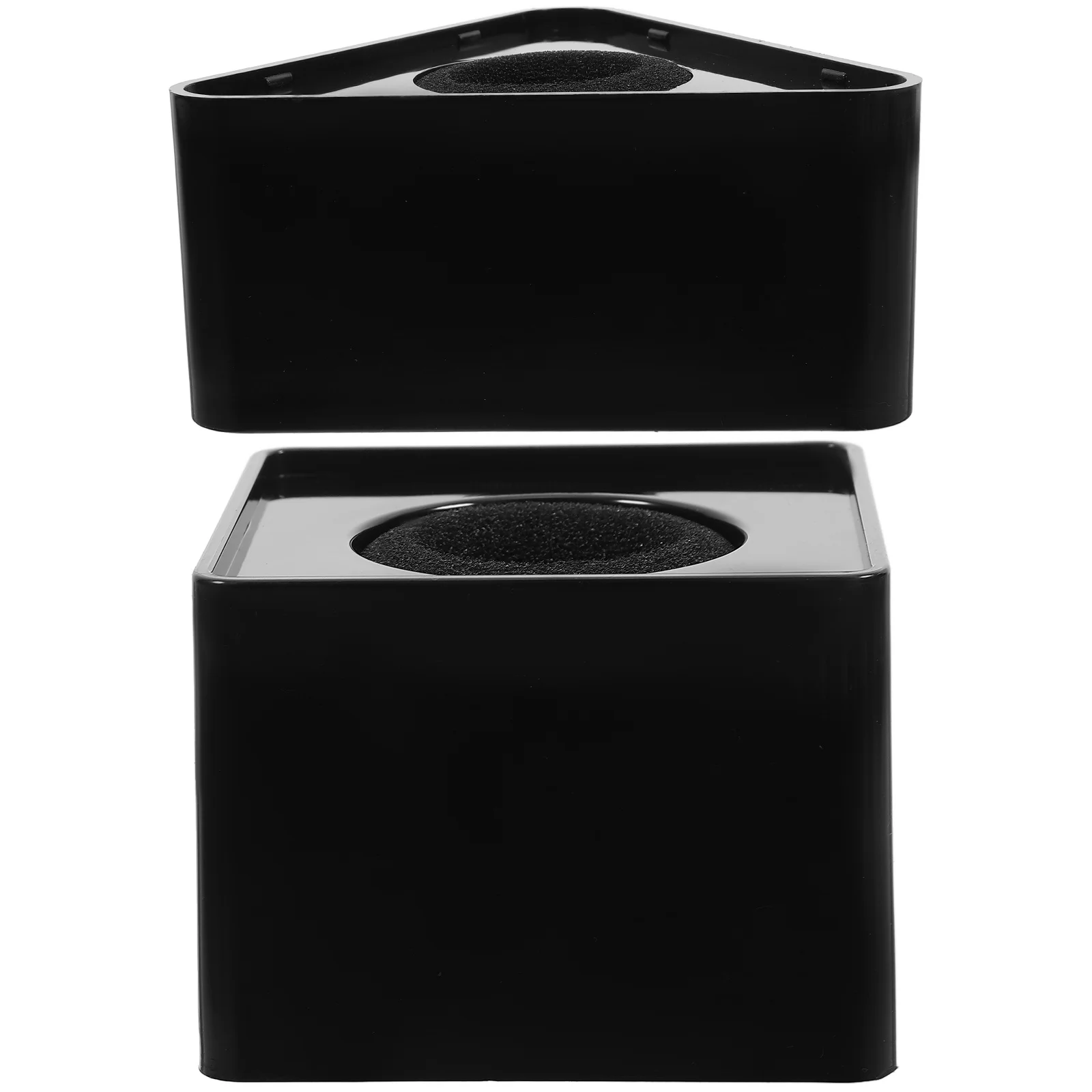 

2pcs Square Abs Mic Station Logo For Interview Broadcasting Video Studio, Durable Microphone Stand Flag, Mic Logo Station, Dj