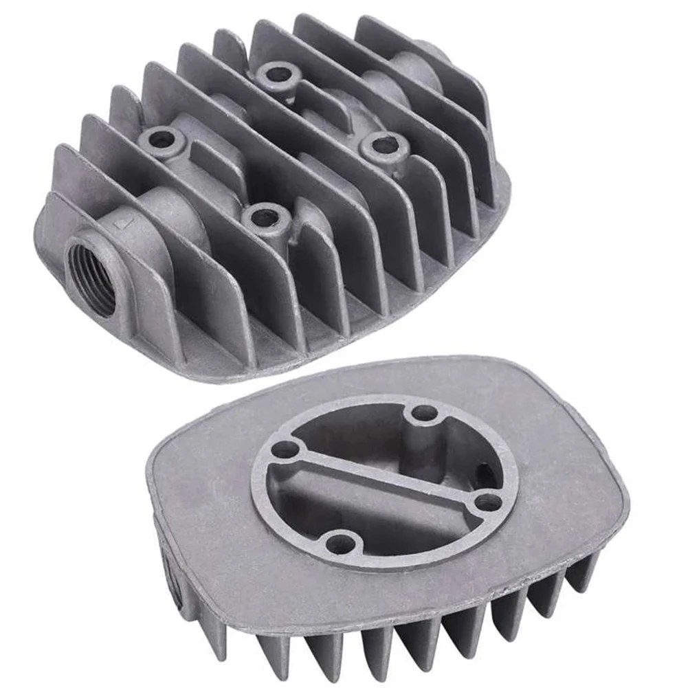 High Qulity 2022 Cylinder Head Compressor Head 125 X 105 X 35mm 1PC G1/2In G3/8In Grey Pneumatic Threaded Metal