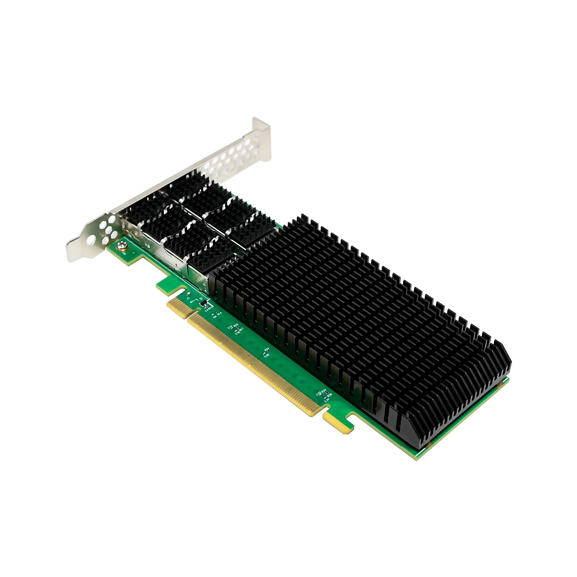 SUNWEIT ST7438 PCIe X16 Mellanox ConnectX-6 Adaptador de rede QSFP56 de porta dupla 200G com garantia de 1 ano com fio externo certificado CE