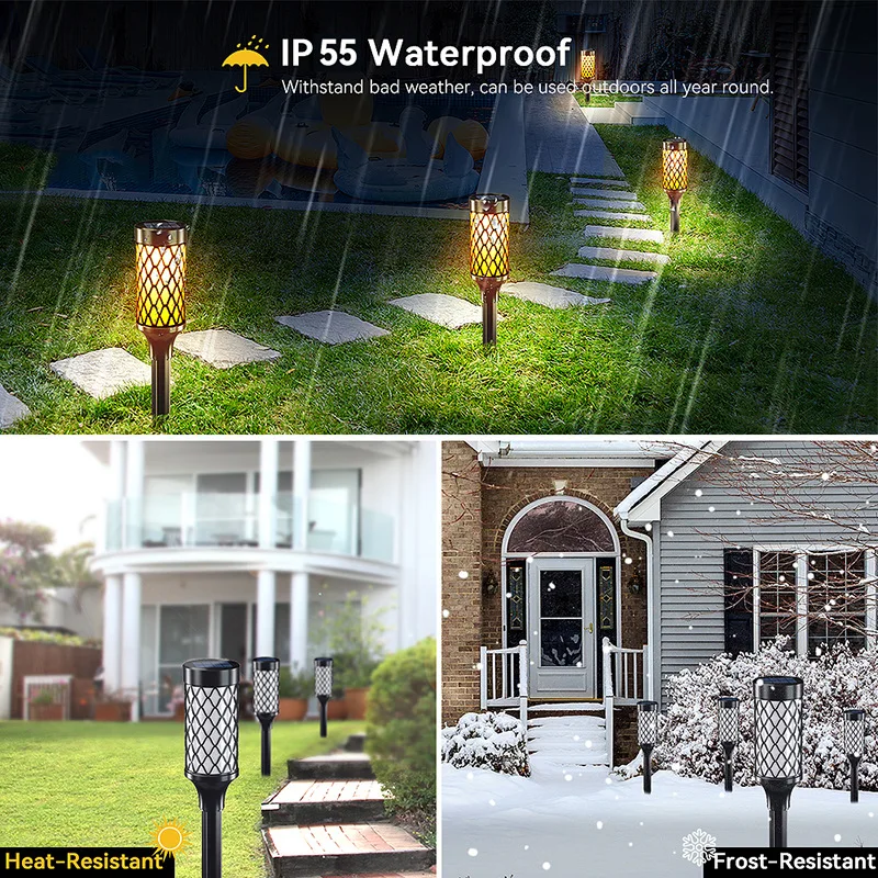 Solar Lights Outdoor Waterproof High Lumen Solar Garden Lamp Sun Led Lights for Sidewalk Yard Patio Landscape Walkway Lawn Decor