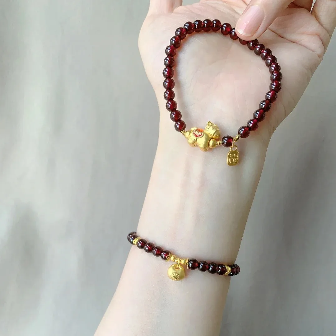 New Year Zodiac Horse Pendant Bracelets for Women Cute Cartoon Horse Beaded Bracelets Aesthetic Party Jewelry Accessories