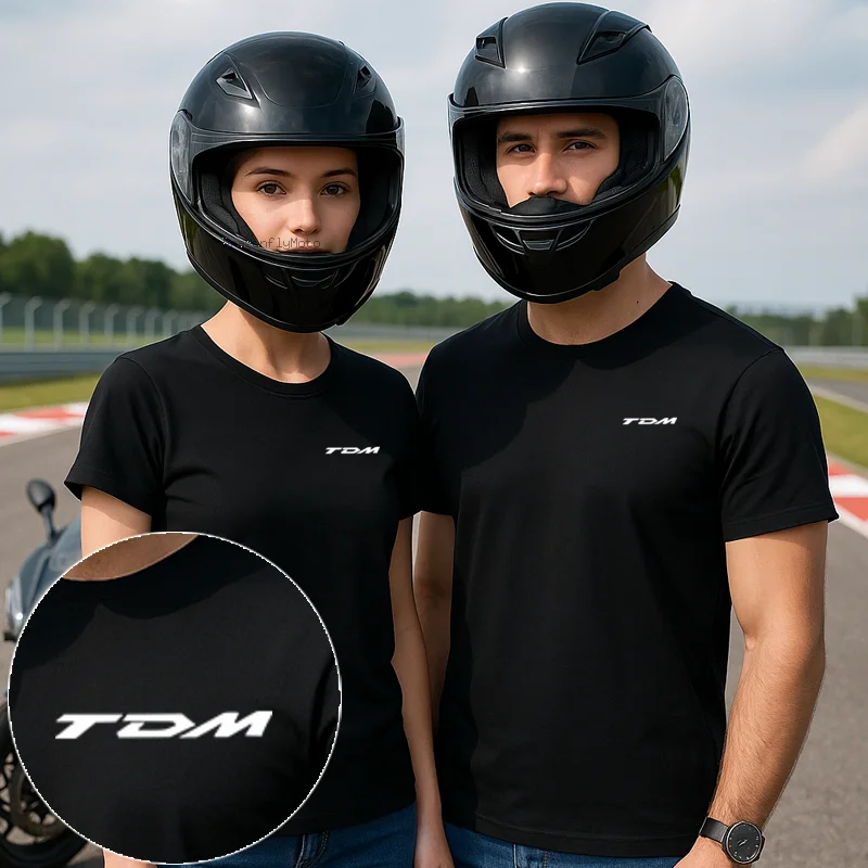 

TDM Logo Motorcycles T Shirts Fashion Men Summer Short Sleeve Cotton Bultaco Man Tshirt For Yamaha TDM 850 1991-2001 TDM 900 200