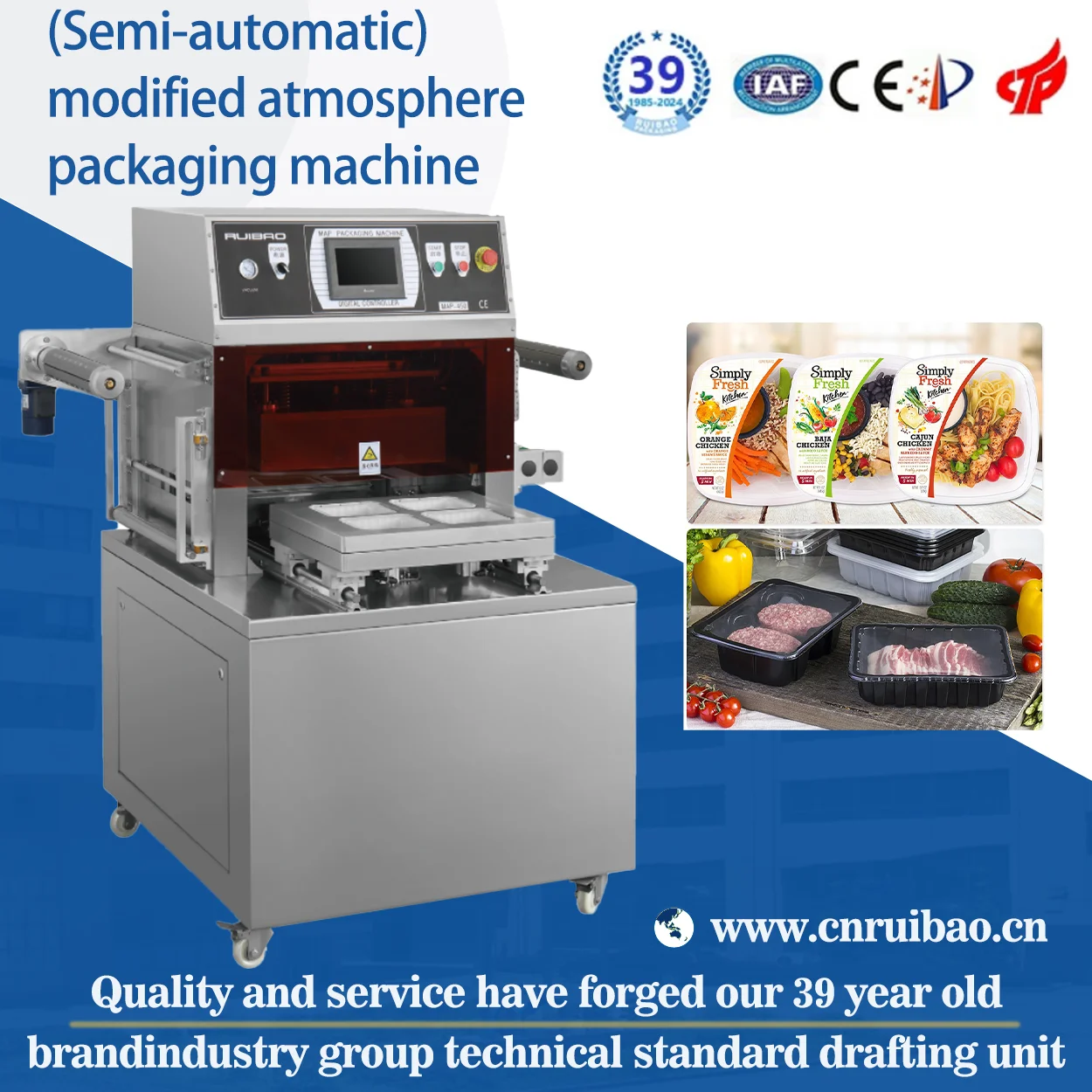 MPA-450 Automatic Vacuum Sealer Machine Modified Atmosphere Tray Packaging For Cookies, Yogurt Nitrogen Gas Filling Traysealer