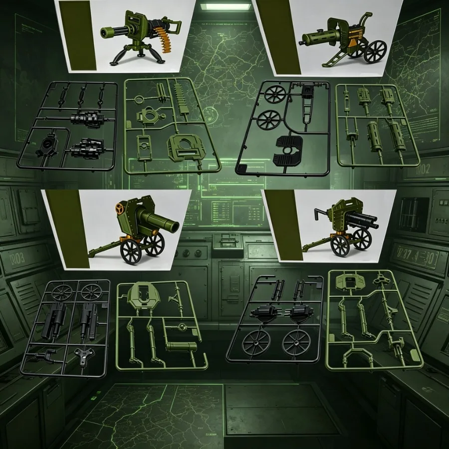 16/4pcs DIY Mortar Vehicle Model Kit, Military Vehicle Building Set, Detailed Desktop Collectible Decor, Gift for Model Fans