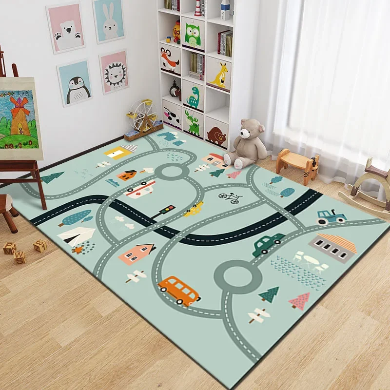 

Children's Runway Carpet Cartoon Living Room Bedroom Bedside Carpet Full Playroom Decorative Carpet