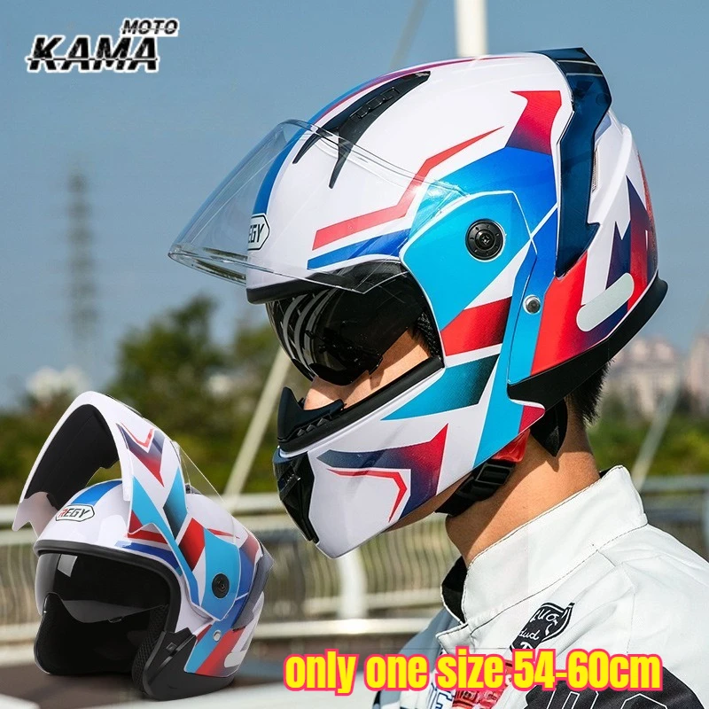 

Unisex Motorcycle Helmet Certification Double Lens Cross Section Helmet Safety Modular Flip Helm Helmet with Visor casco moto