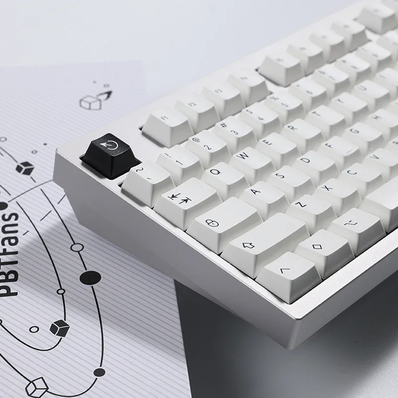 BOW pure white keycap PBT material, white two-color two-color process, full set of original height
