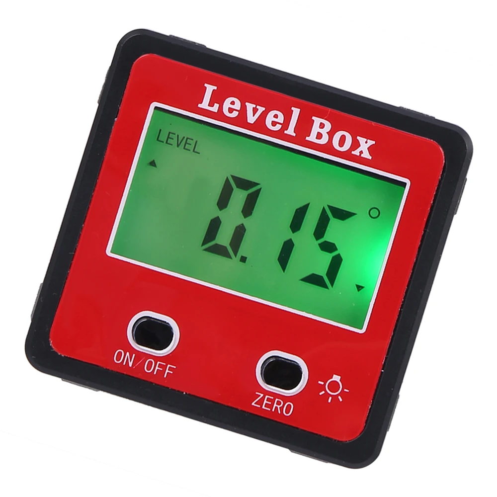 Horizontaler Winkelmesser, Messwerkzeuge, digitaler Winkelmesser, Neigungsmesser, elektronische Wasserwaage, Magnetfuß, Messwerkzeuge, Rot – Detail 1