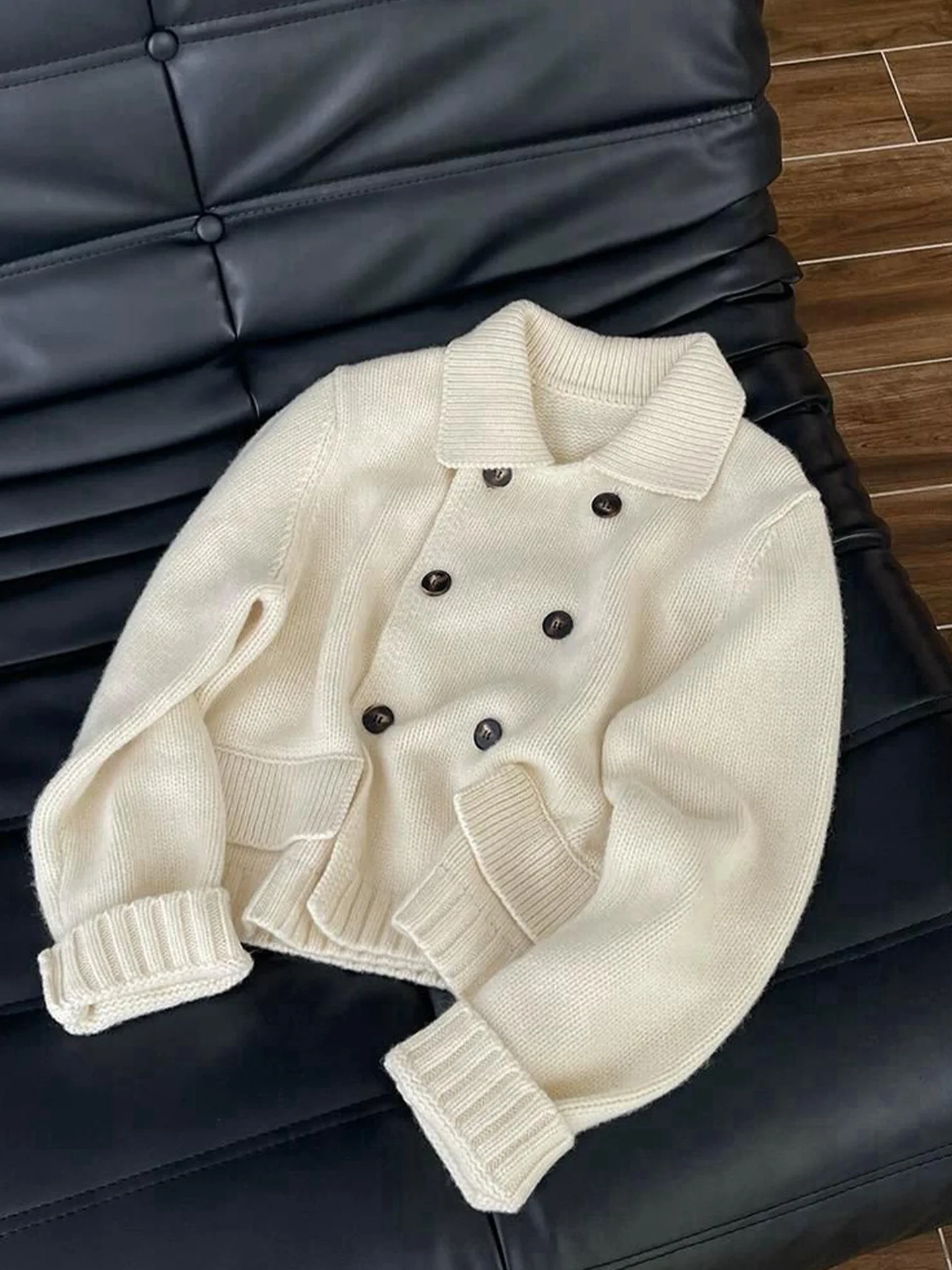 

Удобный вязаный свободный женский свитер Long Sve Pure Color, осенний модный открытый кардиган, корейская одежда для поездок на работу