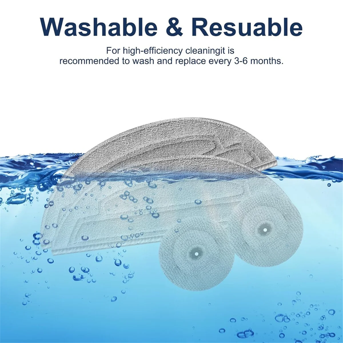 Microfiber Mopping Cloths for Roborock S8 MaxV Ultra / S8 Max Ultra Robot Vacuum Cleaner Accessories