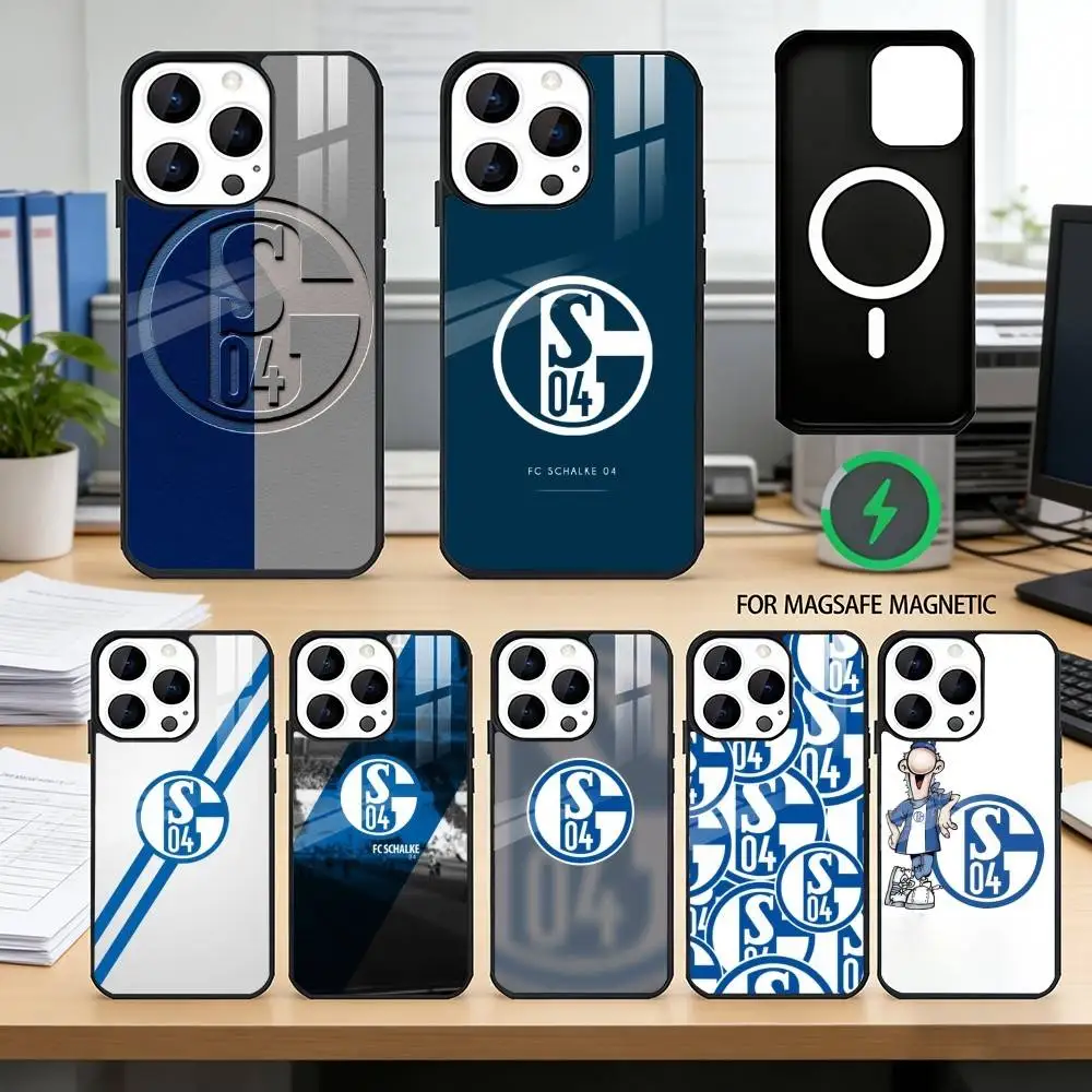 

S-Schalke 04-PC Phone Case For iPhone17,16,15,14,13,12,11 Plus,Pro Magnetic For Magsafe Wireless Charging