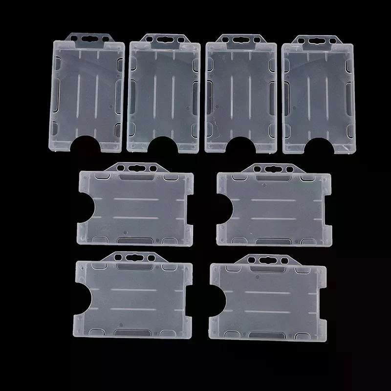 

4 шт., универсальный двусторонний держатель для удостоверений личности из твердого пластика, чехол для удостоверений личности, офисные принадлежности для работы и мероприятий