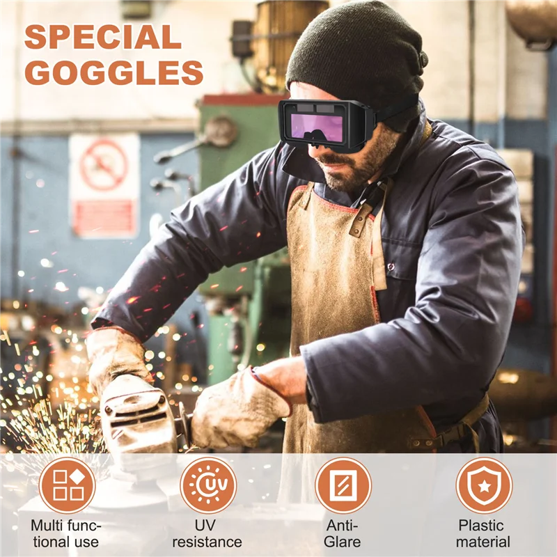 

B24B Auto Darkening Welding Helmet Durable Automatic Light Change Anti-Glare Eyes Shied Goggle Glasses Masks Autos Shades