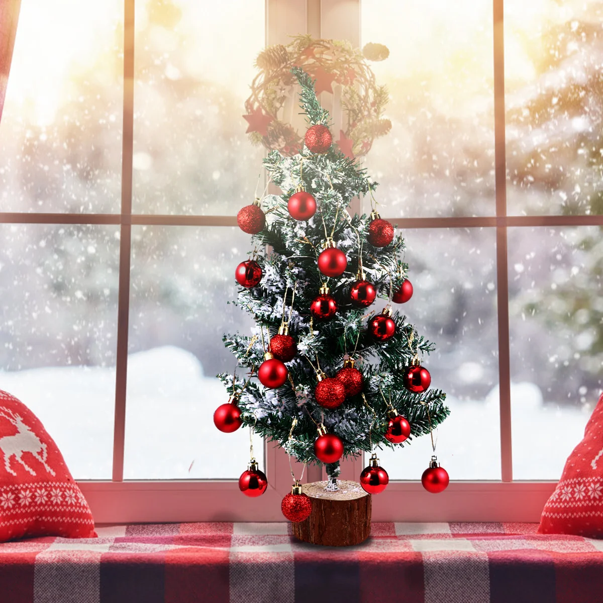 

48Pcs Christmas Ball Ornaments Reusable Lightweight Xmas Tree Hanging Balls Plastic Decorative for Party Home Christmas Balls