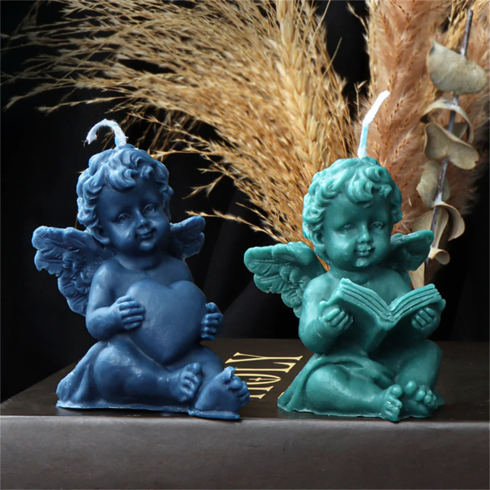 Cherub Silicone Candle Mold 3d Body Prayer Wings Angel Boy Girl Aromatherapy Plaster Ornament Mold