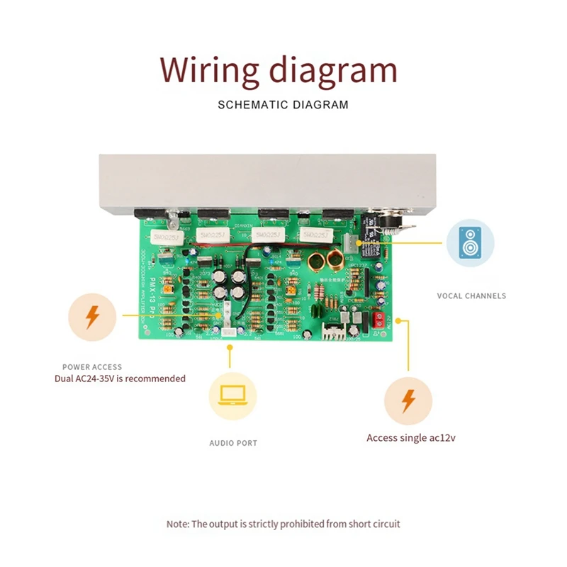 PMX-300W Amplifier Board 2SA1943/C5200 300W+300W With Temperature Control 2.0 Channel HIFI Music Amplificador Audio Easy Install