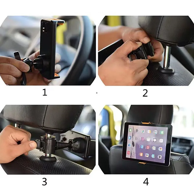 Car Back Seat Phone Holder 360 Degree Rotating Car/Truck Back Seat Headrest Phone Mount Holder For Smartphone GPS