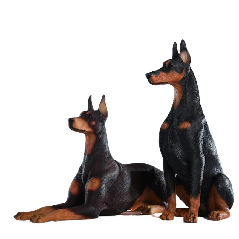 

Simulation animal model soldier doll with dog Doberman hound ornament tide play figure