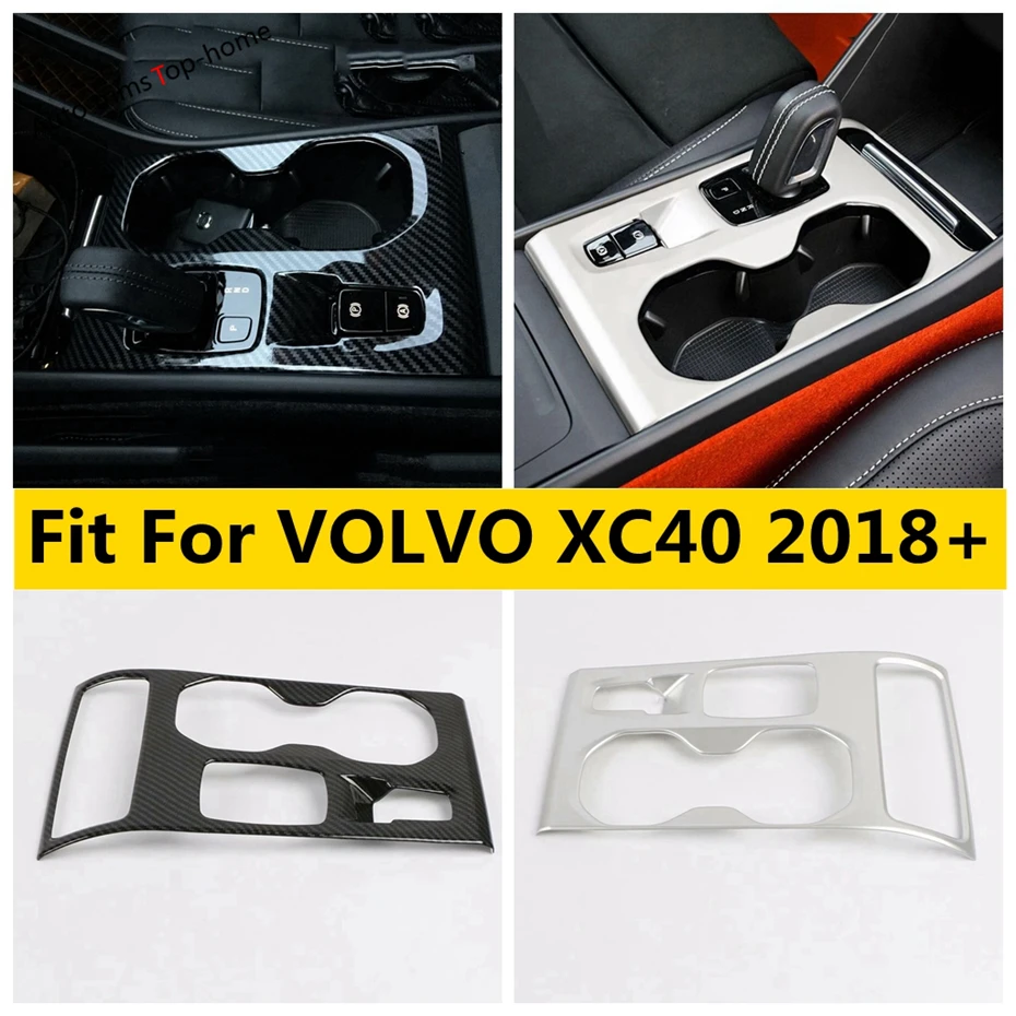 

Central Control Gear Shift Box Panel Water Cup Bottle Holder Decor Frame Cover Trim For VOLVO XC40 2018 - 2024 Car Accessories