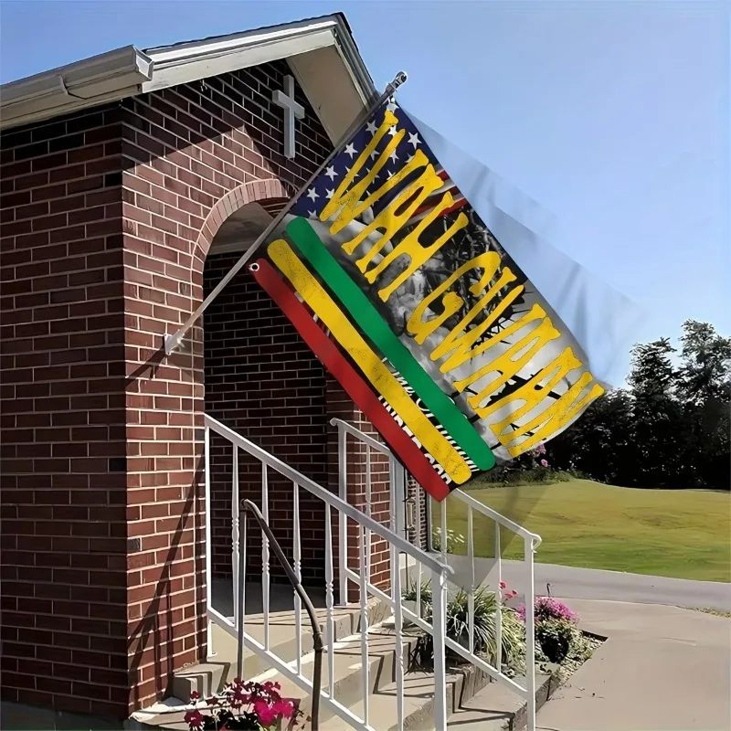 1pc Funny Jamaica Rastafari Reggae Flag, Jamaica Colors Banner, 91.44x152.4cm with 2 Grommets, Indoor Outdoor Garden Decor