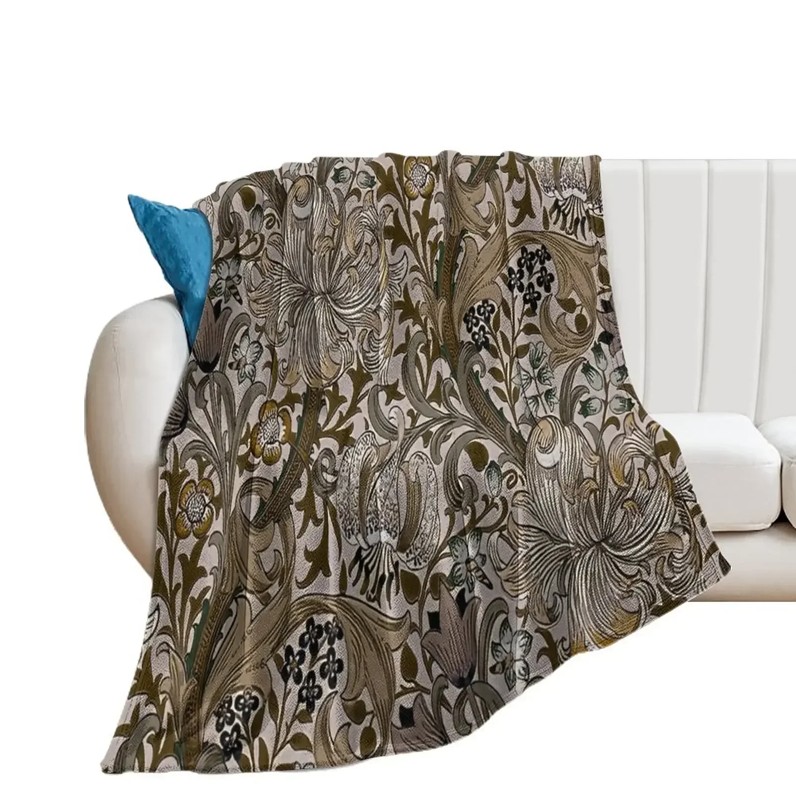 

honeysucklea - William Morris fabric design Throw Blanket christmas gifts Vintage Sofa Quilt Blankets