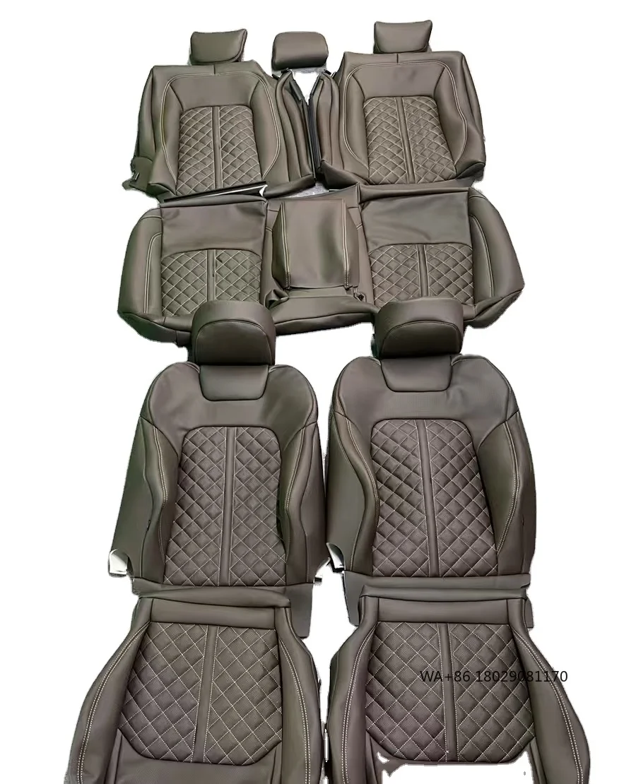 

Custom Dark Green Nappa Leather Full Replacement Car Seat Cover for A6L