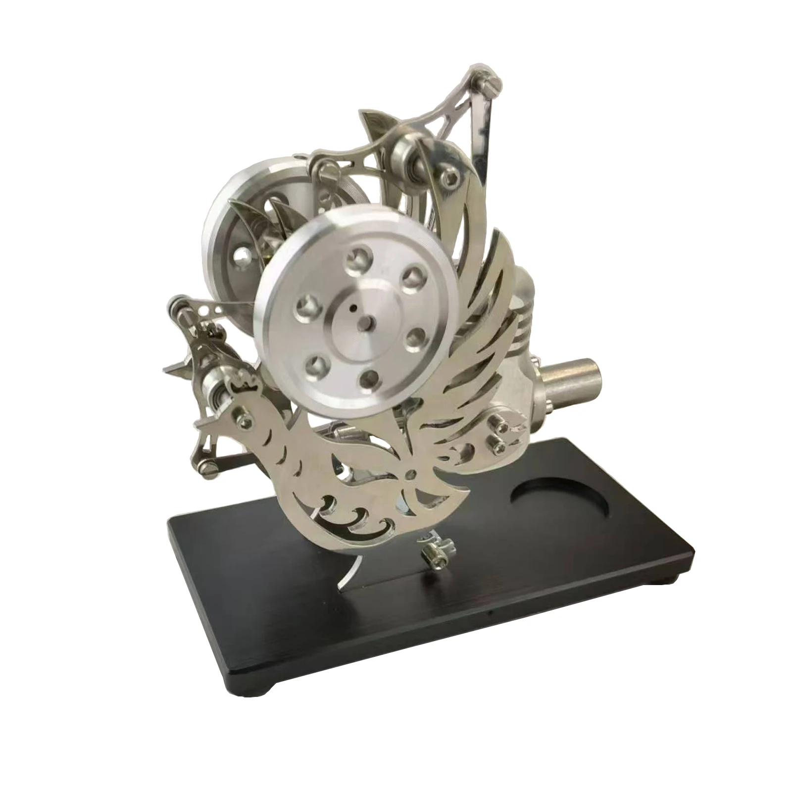 Shenbing Horizontal Bar Gatling Engine Model Alloy Startable External Combustion Engine with Motor Engine Toy