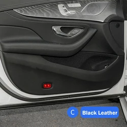 Voor Mercedes Benz Cls C257 2017-2019 Lederen Koolstofvezel Stijl Bescherming Autodeur Anti Vuile Kick Pad Accessoires