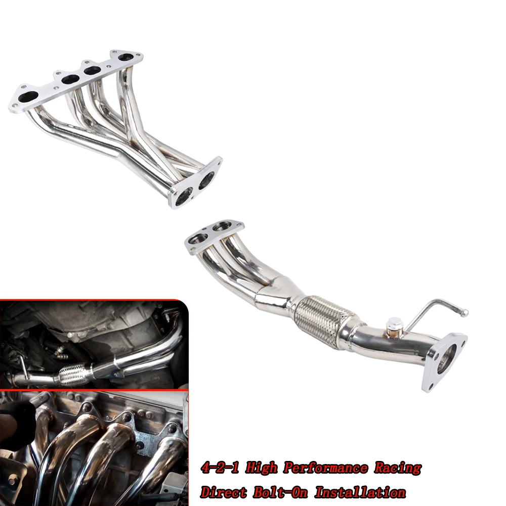 Stainless Steel Exhaust Header 4-2-1  for Accord 2.3L I4 1998-2002 2.3L F23 4CYL CG1 CG2