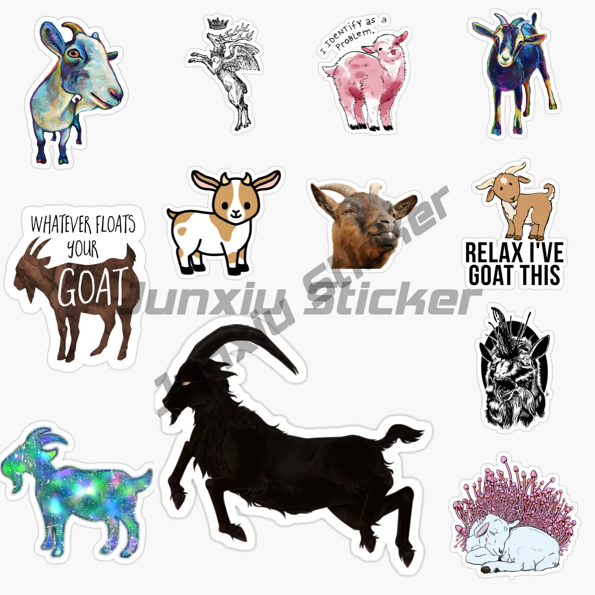 

Creative Goat Grazing Grass Eating Vinyl Waterproof Sticker Decal for Car, Laptop, Wall Window, Bumper Self-adhesive Decoration