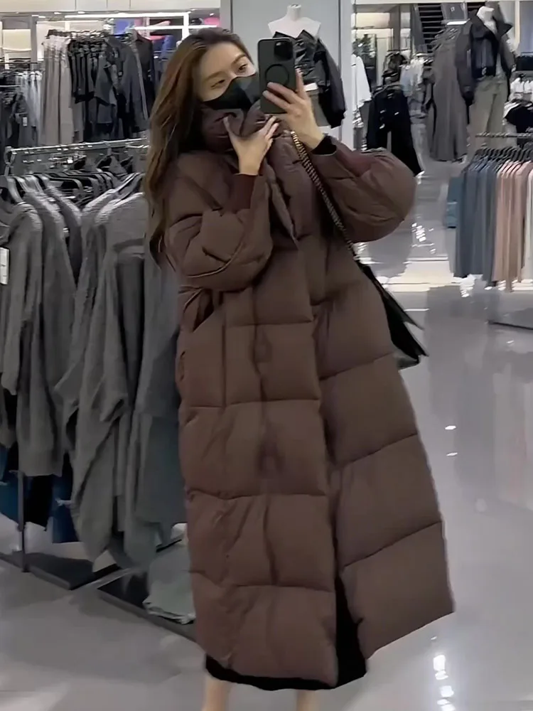 2024 invierno nuevo Faionable versátil Thiened Floing cuello grande blanco Du abajo Jaet mujer moda viaje Sle