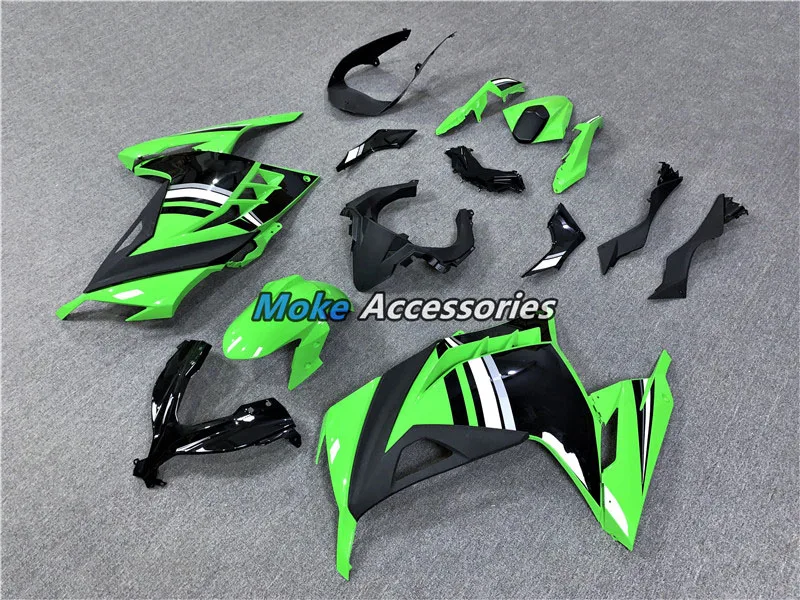 Kit carene moto adatto per Ninja300 Ex300 2013 2014 2015 2016 2017 2018 Set carrozzeria iniezione ABS nuovo verde nero