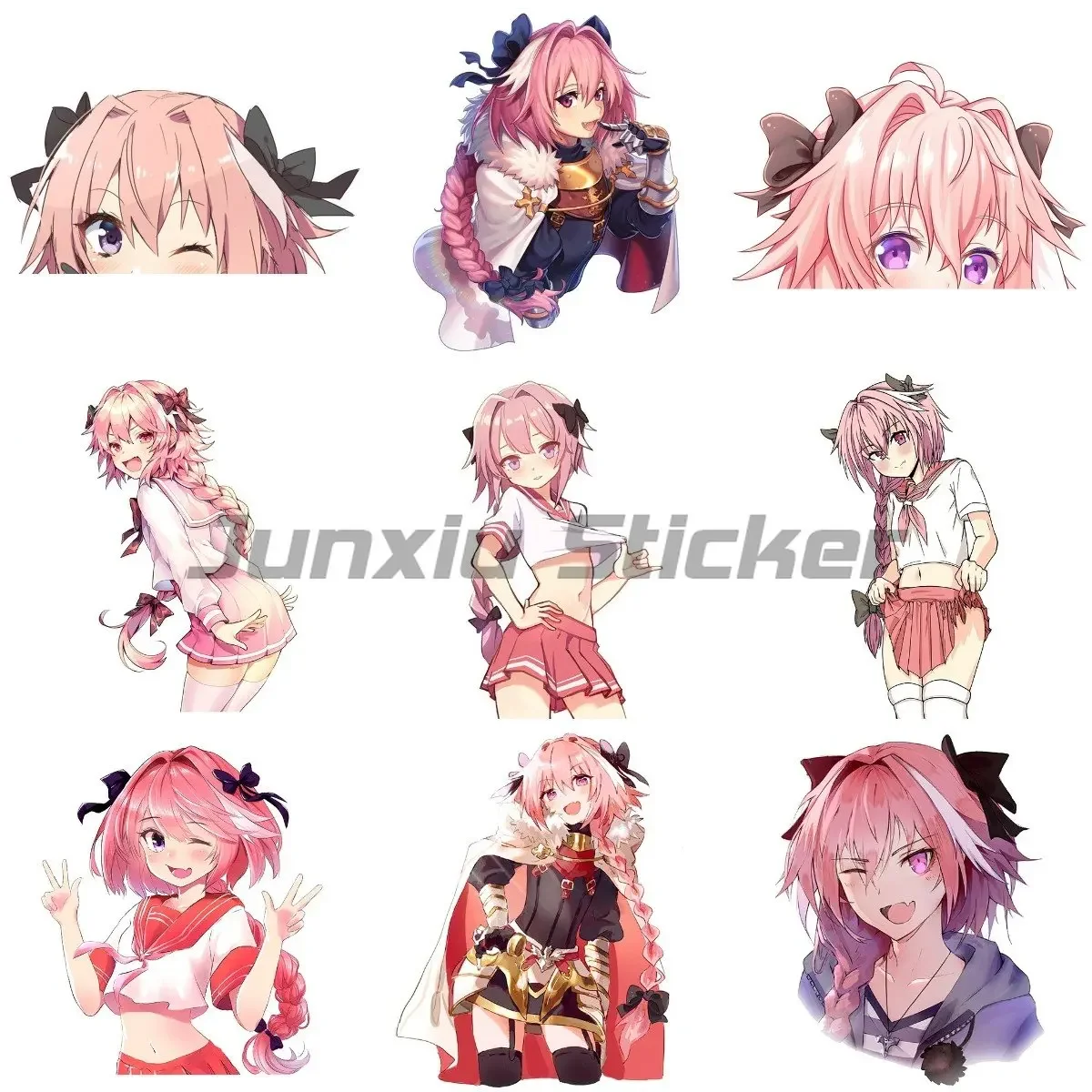 

Pink Cartoon Anime Decal Windows Occlusion Scratch Cartoon Car Stickers Personality Bumper Vinyl Waterproof Decoration