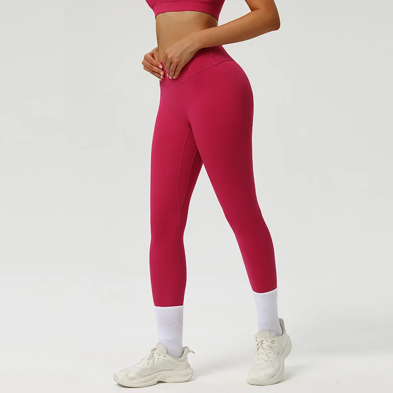 

Cloud-feeling Tight Fleece Solid Yoga Leggings Women High-waist Quick-dry Breathable Running Fitness Pants for Outdoor Wear
