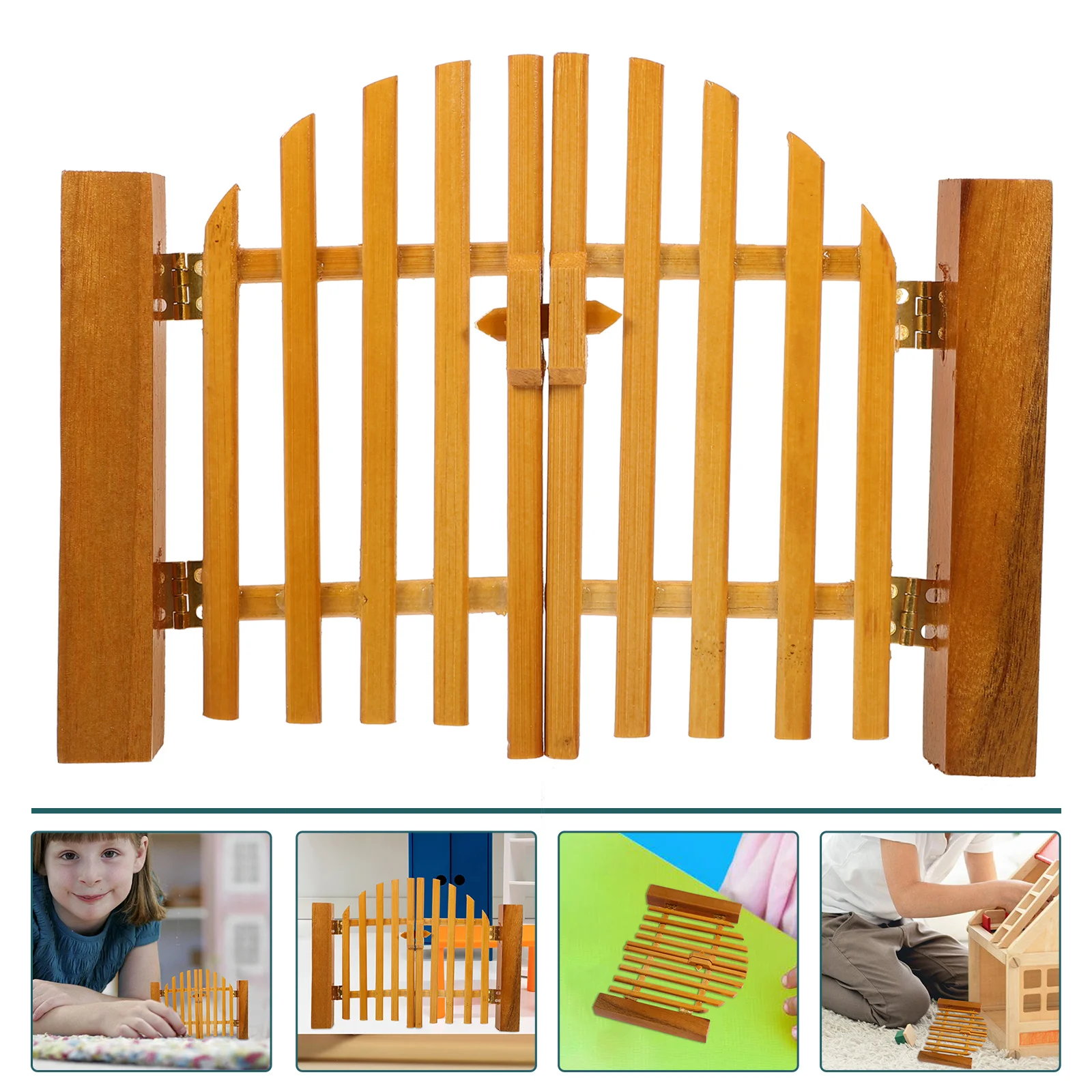 

Dollhouse Accessories Miniature Fairy Door Wood Gate Fence Tiny Furniture Crafts Decorate